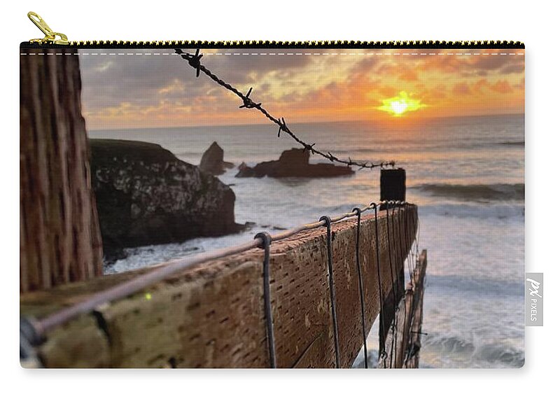 Cooks Beach Zip Pouch featuring the photograph Above Cooks Beach by Perry Hoffman