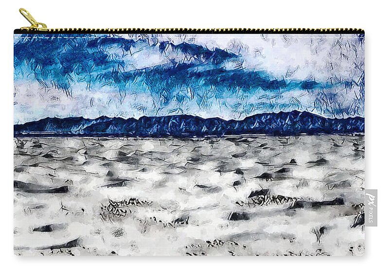 White Sands Zip Pouch featuring the digital art Above White Sands by Aerial Santa Fe