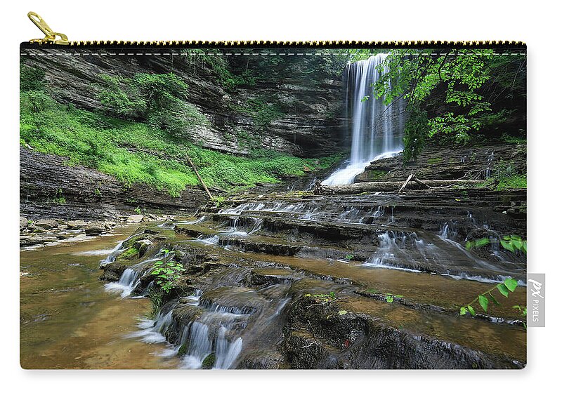 Landscape Zip Pouch featuring the photograph Abrams Falls by Chris Berrier