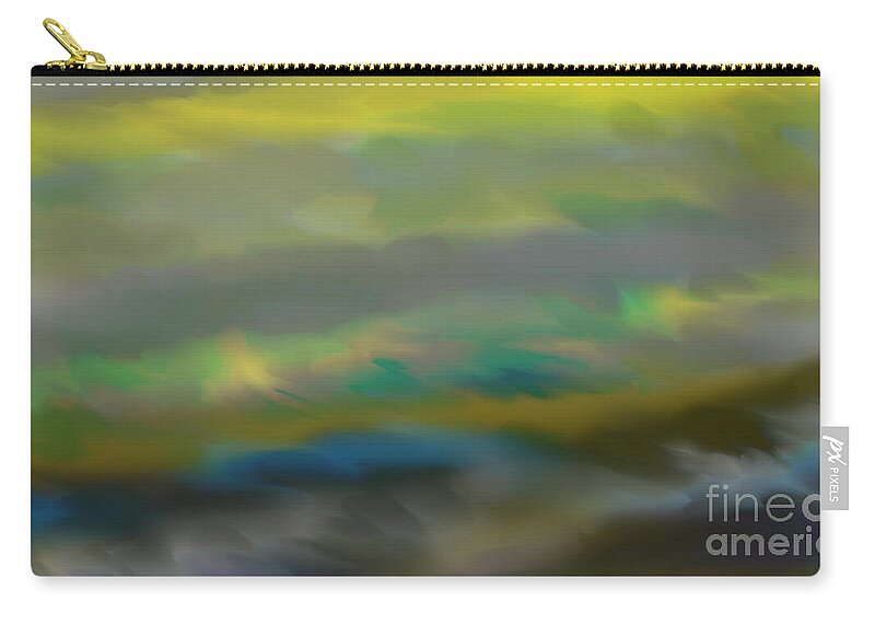 Abstract Wall Art Zip Pouch featuring the digital art Abstract 2021 by Reina Resto