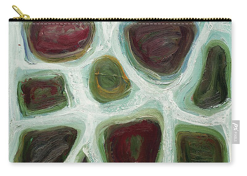 Abstract Zip Pouch featuring the painting Abstract 25 by Maria Meester