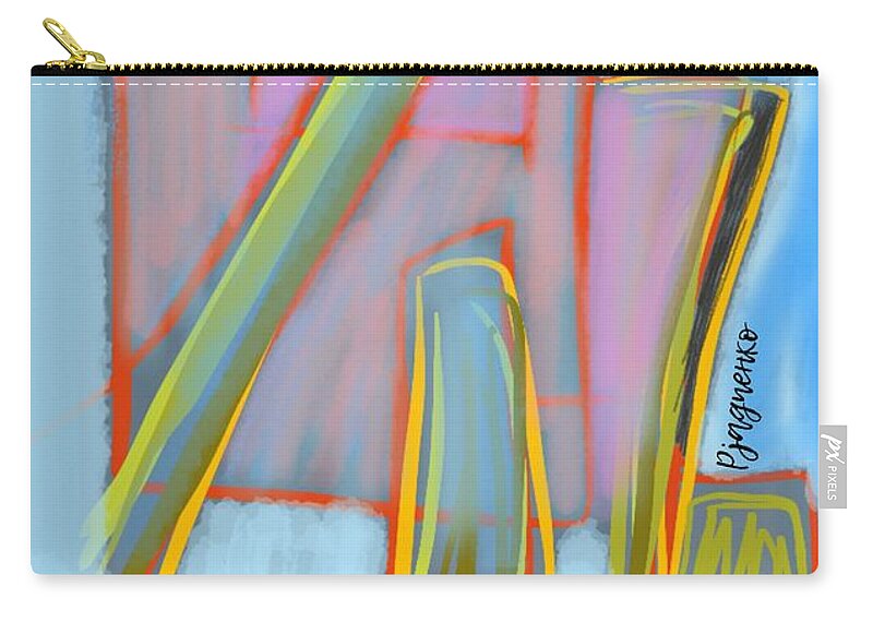 Light Blue Carry-all Pouch featuring the digital art Abstract #3 by Ljev Rjadcenko