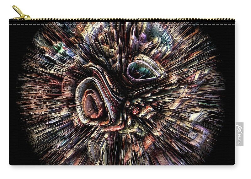 Mystery Zip Pouch featuring the digital art Abstract 3D Shape by Phil Perkins
