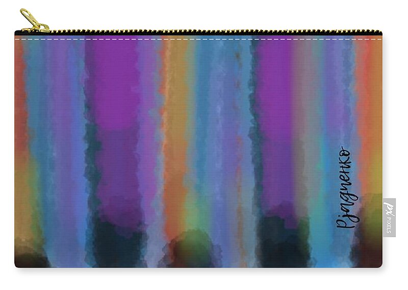 Orange Carry-all Pouch featuring the digital art Abstract #4 by Ljev Rjadcenko