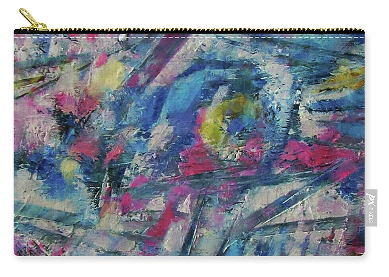 Colorful Abstract Zip Pouch featuring the painting Abstract 5-10-20 by Jean Batzell Fitzgerald