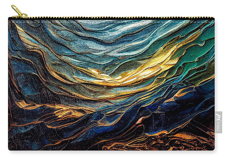 Abstract 73 Zip Pouch featuring the digital art Abstract 73 by Craig Boehman