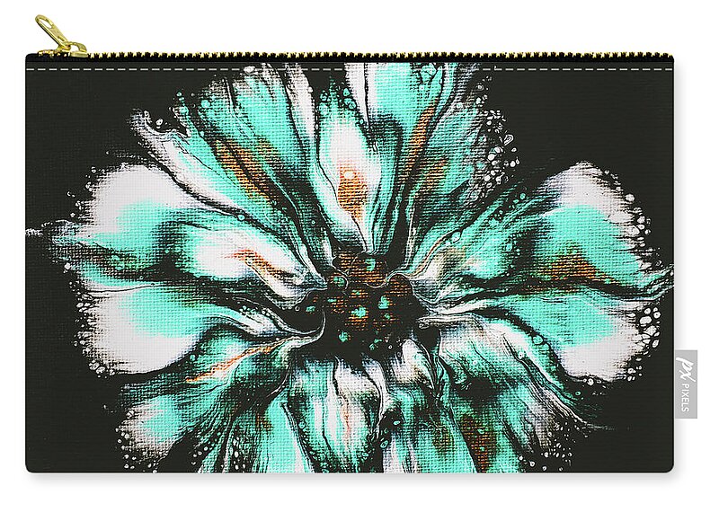 Abstract Floral Zip Pouch featuring the painting Abstract Blossom Burst by Zan Savage