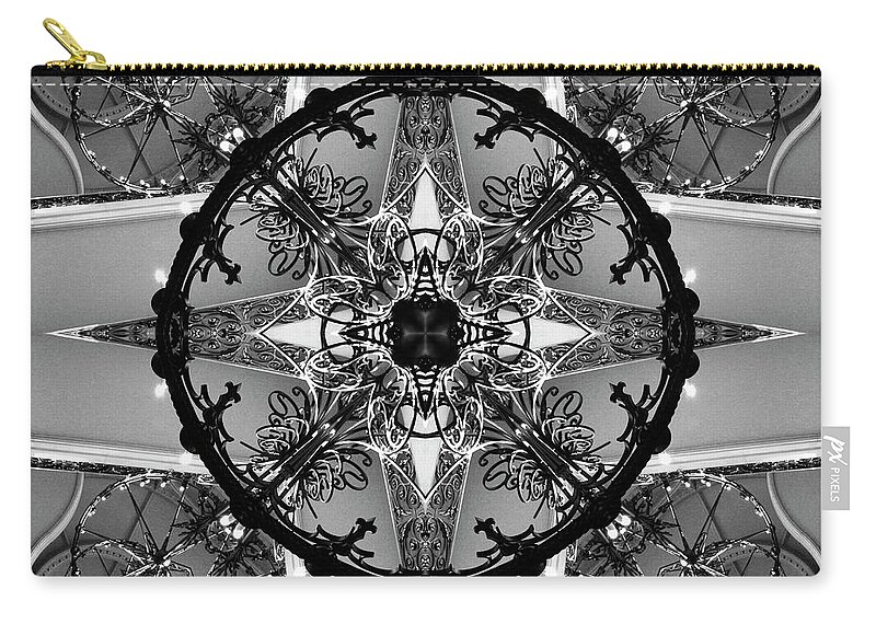Abstract Stairs Zip Pouch featuring the photograph Abstract Chandelier 1 by Mike McGlothlen