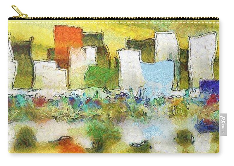 Abstract City Mirage Zip Pouch featuring the photograph Abstract City Skyline by Stefano Senise