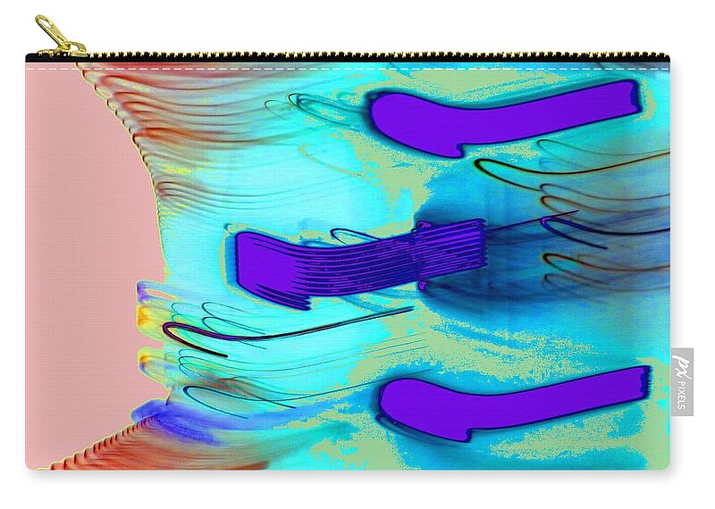 Abstract Zip Pouch featuring the digital art Abstract Expressionaryish 27 by T Oliver