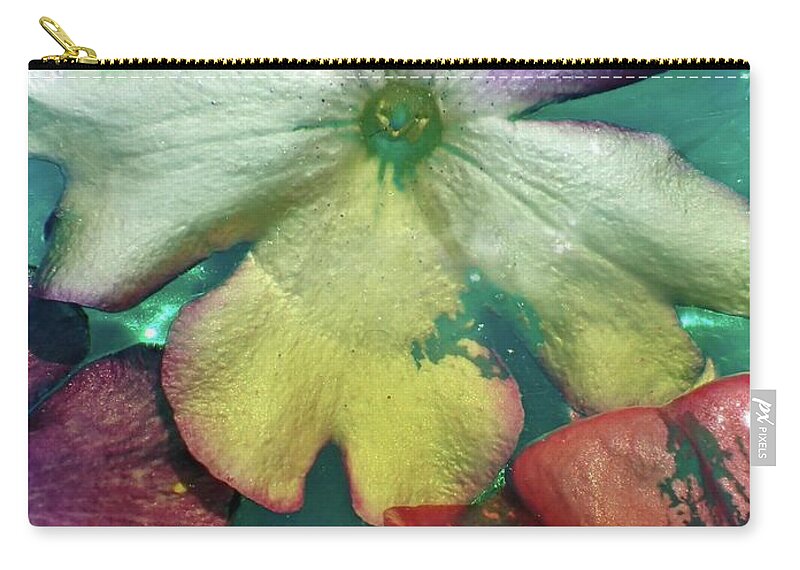  Zip Pouch featuring the photograph Abstract Flower by Lorella Schoales