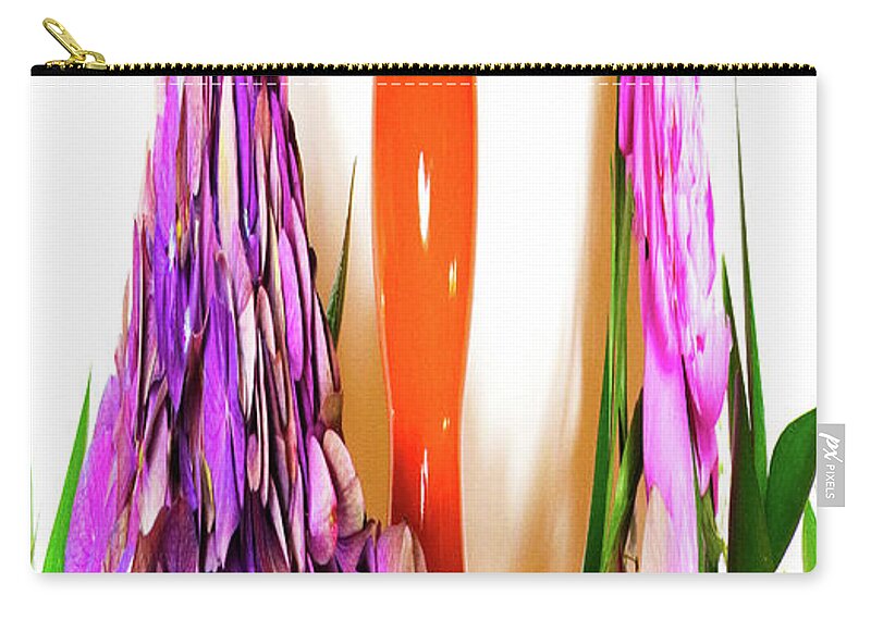 Flowers Carry-all Pouch featuring the digital art Abstract Flowers 2 by Kathleen Illes