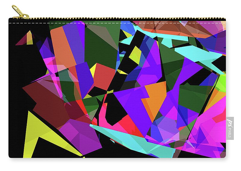 Abstract Zip Pouch featuring the digital art ABSTRACT Fractal Cage 1 4 by Russell Kightley