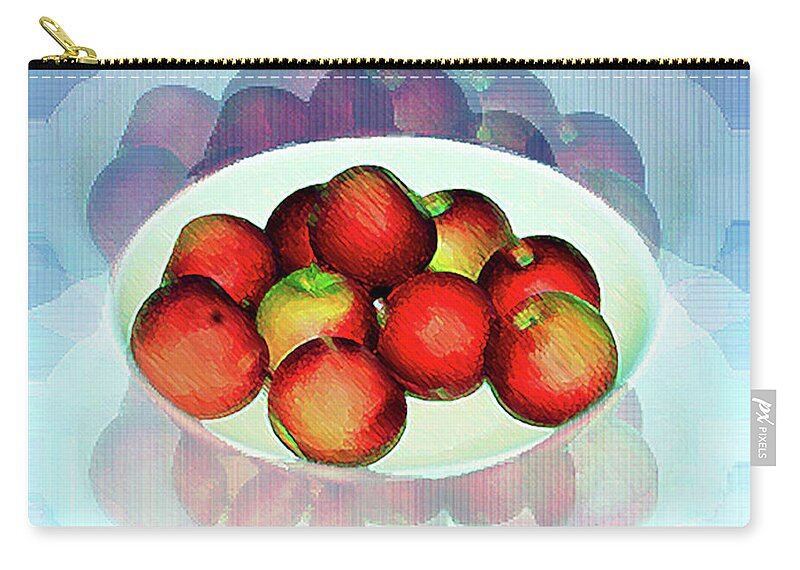 Art Zip Pouch featuring the digital art 	Abstract Fruit Art 143 by Miss Pet Sitter