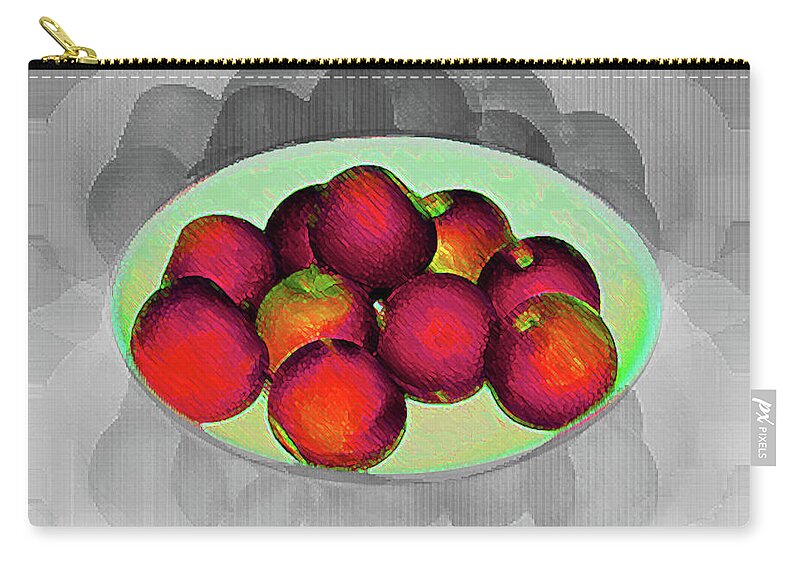 Art Zip Pouch featuring the digital art 	Abstract Fruit Art  152 by Miss Pet Sitter