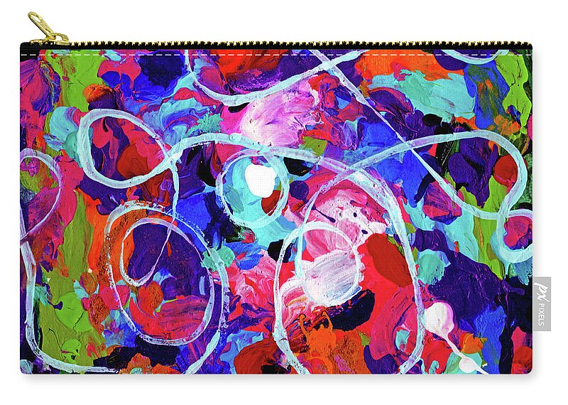 Abstract Zip Pouch featuring the painting Abstract Loop De Loo by Genevieve Esson