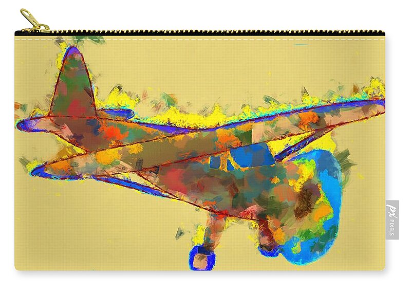 Abstract Carry-all Pouch featuring the mixed media Abstract Monoplane by Christopher Reed
