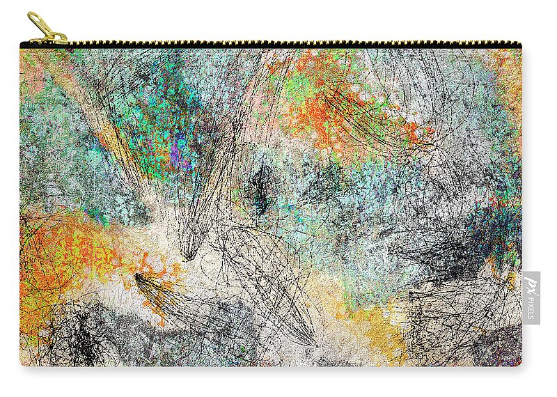 Abstract Zip Pouch featuring the digital art Abstract Organic Creatures by Sandra Selle Rodriguez