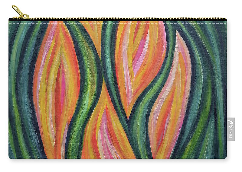 Abstract Carry-all Pouch featuring the painting Abstract painting by Maria Meester