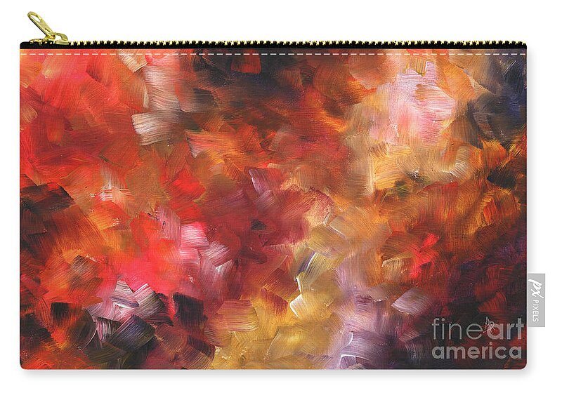 Red Zip Pouch featuring the painting Abstract Painting Original Art Base Layer for a MAD Doodle Prints by Duncanson Art by Megan Aroon