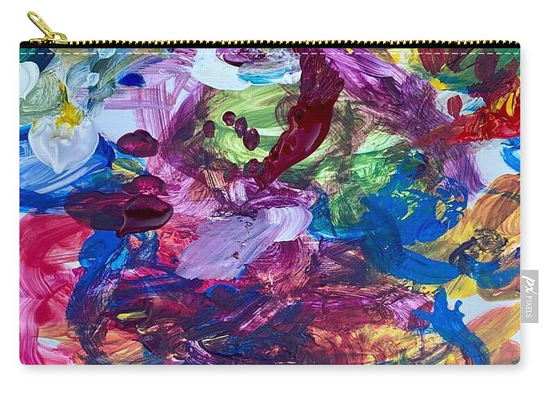  Zip Pouch featuring the mixed media Abstract Palette by Val Zee McCune