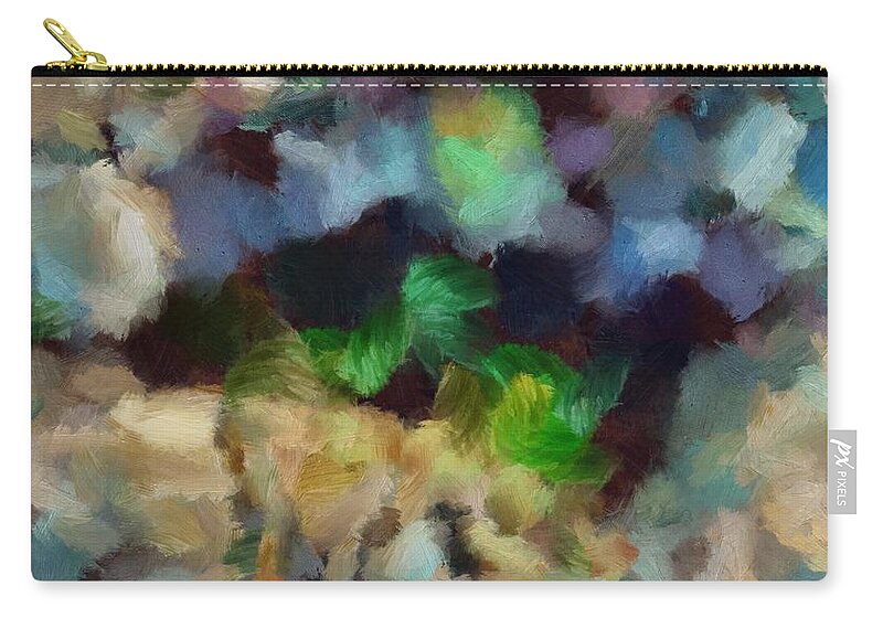 Abstract Carry-all Pouch featuring the mixed media Abstract Petals by Christopher Reed