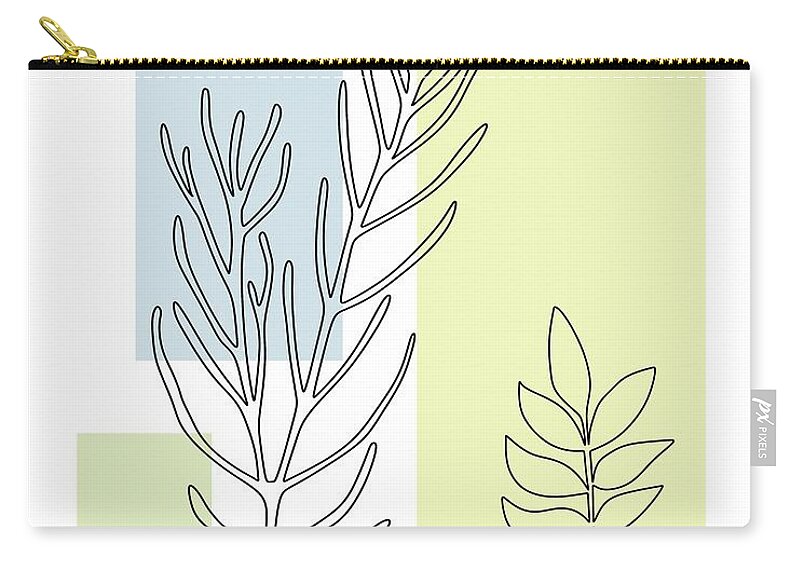 Botanical Zip Pouch featuring the digital art Abstract Plants Pastel 3 by Donna Mibus