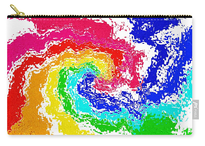 Rainbow Zip Pouch featuring the painting Abstract Rainbow by Katy Hawk