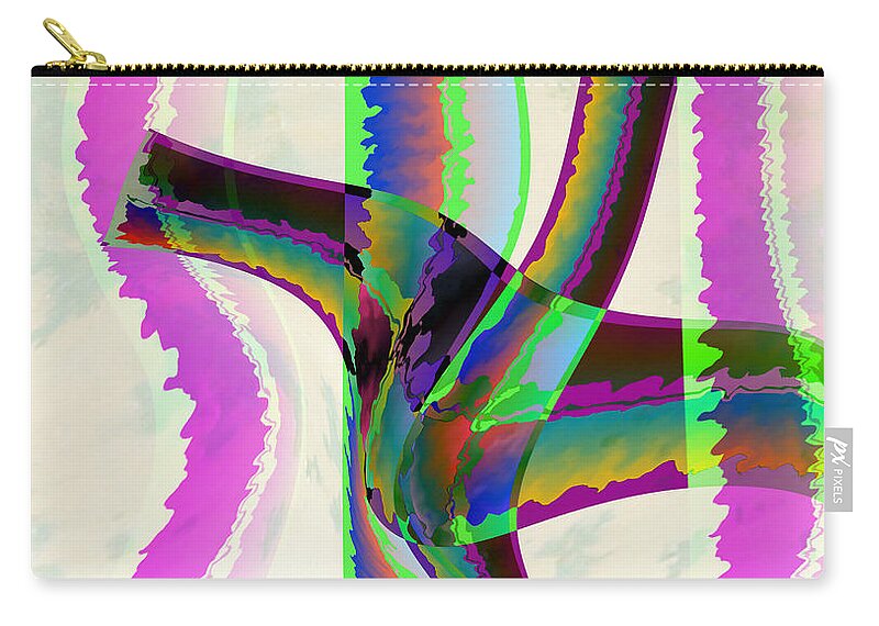 Ribbons Carry-all Pouch featuring the digital art Abstract Ribbons by Kae Cheatham