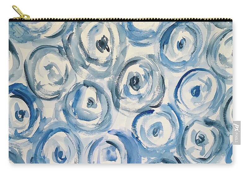 Watercolor Zip Pouch featuring the painting Abstract Roses by Liana Yarckin