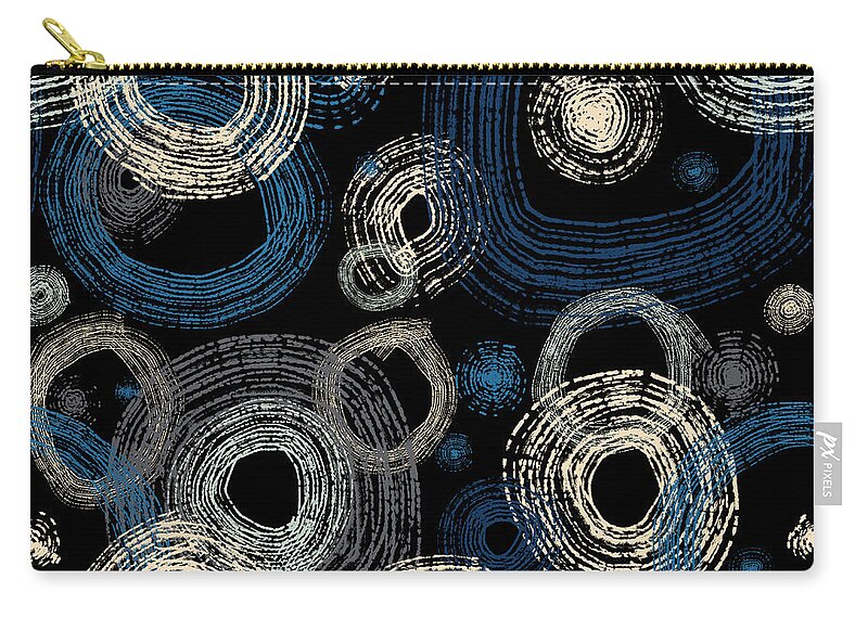 Abstract Ocean Colors Zip Pouch featuring the digital art Abstract Shapes in Nature - Twinkle Sky by Patricia Awapara