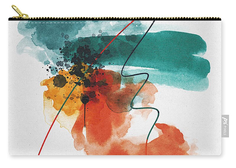 Watercolour Zip Pouch featuring the painting Abstract Something in the Air by Ann Leech