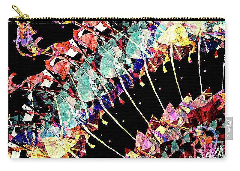 Concentric Zip Pouch featuring the digital art Abstract Spinning Colors by Phil Perkins