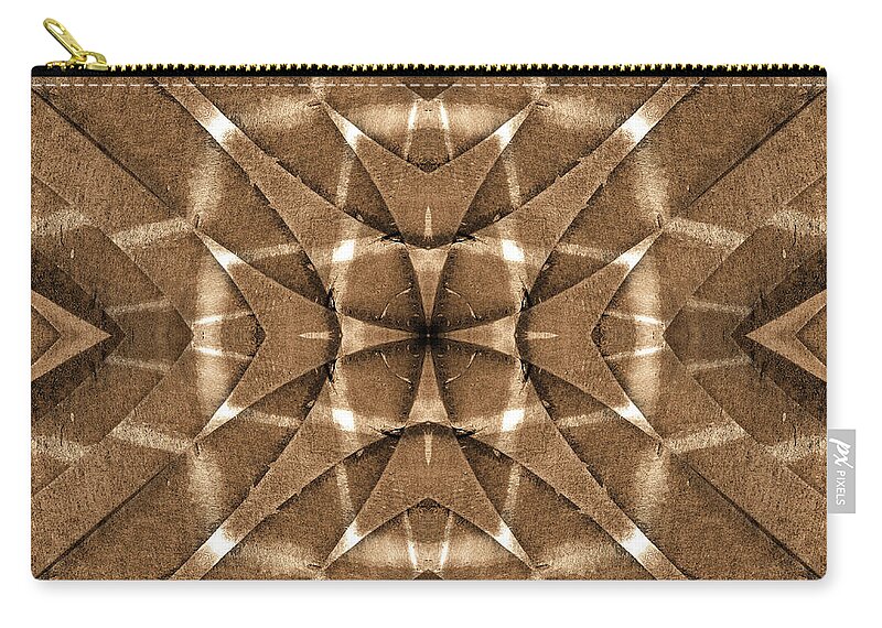 Sepia Tone Zip Pouch featuring the photograph Abstract Stairs 12 by Mike McGlothlen
