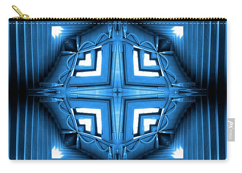 Abstract Stairs Zip Pouch featuring the photograph Abstract Stairs 6 in Blue by Mike McGlothlen