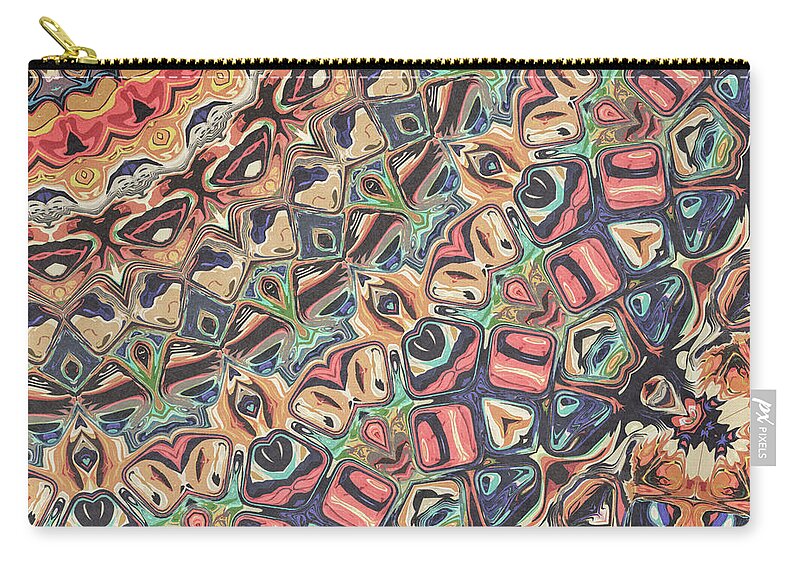 Primitive Art Zip Pouch featuring the digital art Abstract Sun Rays by Phil Perkins