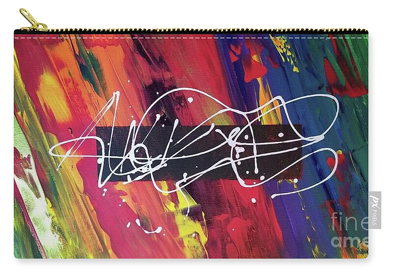 Diane Berry Zip Pouch featuring the painting Abstract Thinking by Diane E Berry
