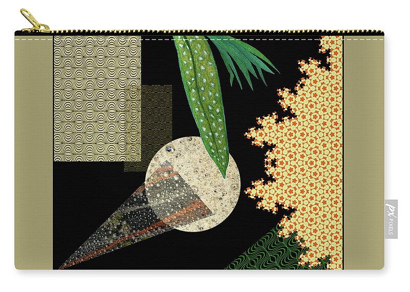 Abstract With Leaves Zip Pouch featuring the digital art Abstract with Leaves by Lorena Cassady
