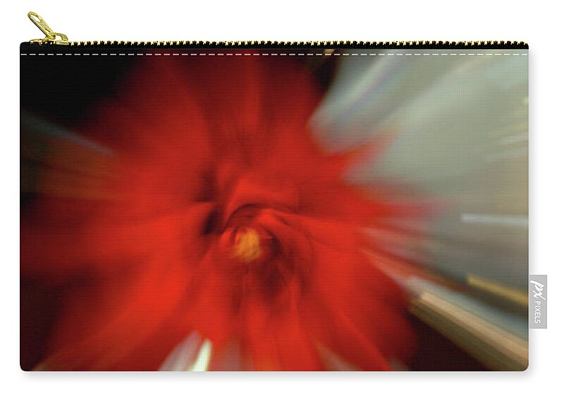 Abstract Zip Pouch featuring the photograph Abstract Zoom Rose by WAZgriffin Digital