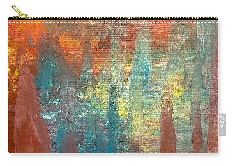  Zip Pouch featuring the painting Abstract_29 by Pour Your heART Out Artworks