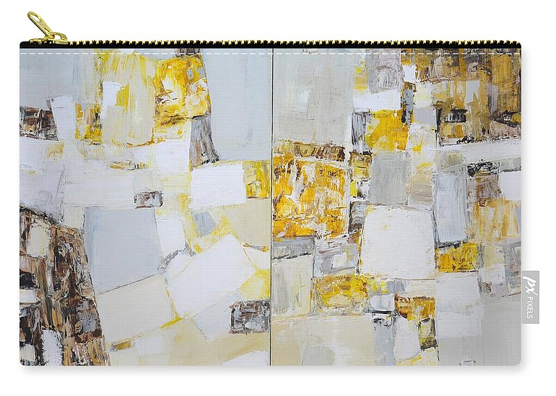 Abstraction Zip Pouch featuring the painting 	Abstraction 24. by Iryna Kastsova