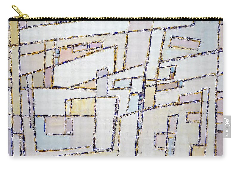 Abstraction Zip Pouch featuring the painting Abstraction 30 by Iryna Kastsova