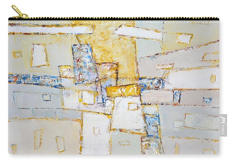 Abstraction Zip Pouch featuring the painting 	Abstraction 45. by Iryna Kastsova