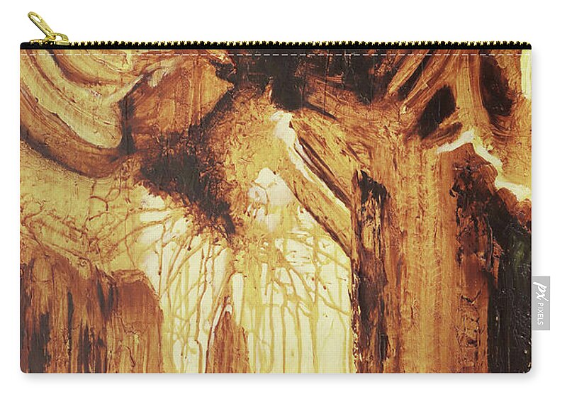 Nature Zip Pouch featuring the painting Abyss Rev VII by Sv Bell