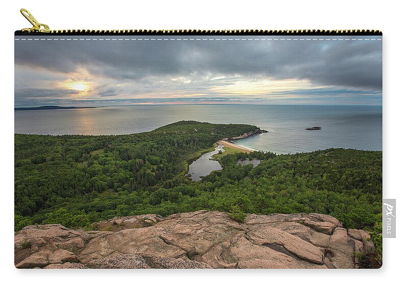 Acadia Zip Pouch featuring the photograph Acadia Beehive Sunrise by White Mountain Images