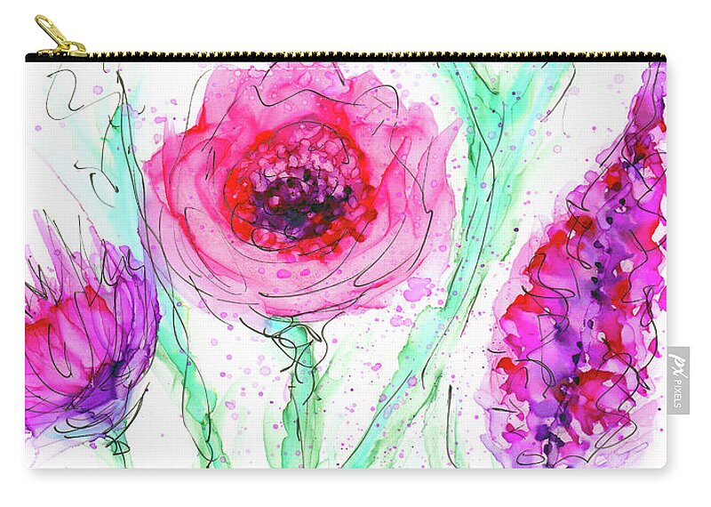 Flower Zip Pouch featuring the painting Acceptance by Kimberly Deene Langlois
