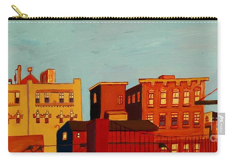 Landscape Zip Pouch featuring the painting Across the Canal by Debra Bretton Robinson