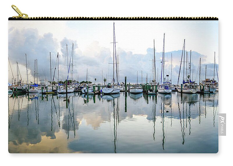 Marina Zip Pouch featuring the photograph Across the Marina by Christopher Rice