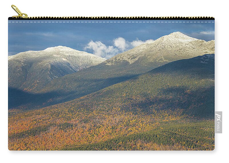 Adams Zip Pouch featuring the photograph Adams Jefferson Autumn Snow by White Mountain Images