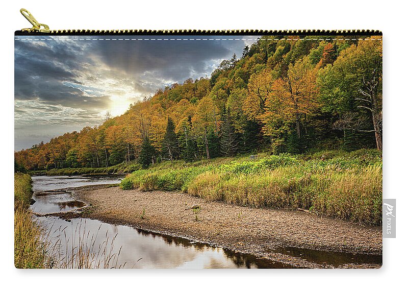 Fall Carry-all Pouch featuring the photograph Adirondacks Autumn at Ausable River by Ron Long Ltd Photography